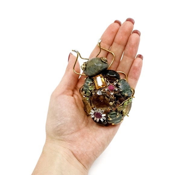 C&D JEWELRY Vintage Costume Large Ant Insect Bug Gem Brooch Pin Iradj Moini - Picture 12 of 12